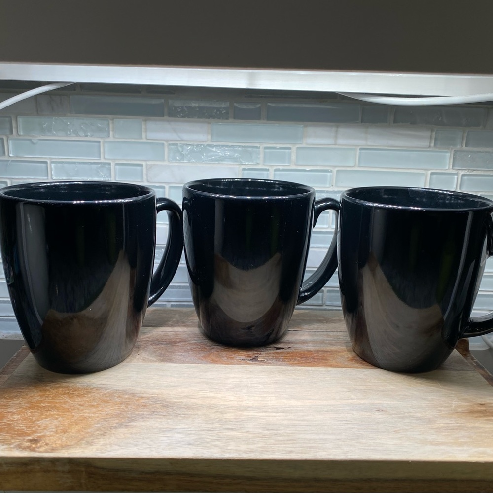 Black Corelle Mugs (set of 3)